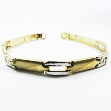 PULSERAS CABALLERO ORO BICOLOR ITALIANO