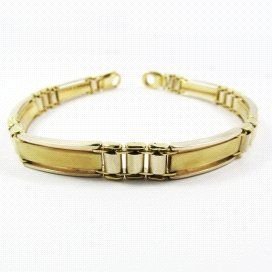 PULSERAS CABALLERO ORO BICOLOR ITALIANO