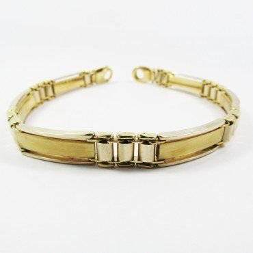PULSERAS CABALLERO ORO BICOLOR ITALIANO
