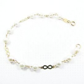 PULSERAS NIÑA ORO AMARILLO PERLA COMUNIO