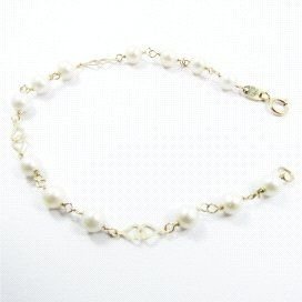 PULSERAS NIÑA ORO AMARILLO PERLA COMUNIO