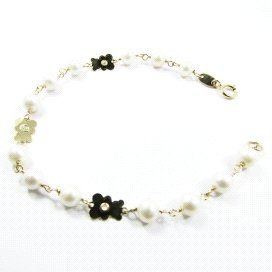 PULSERAS NIÑA ORO AMARILLO PERLA COMUNIO