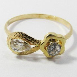 SORTIJA NIÑA ORO AMARILLO PIEDRA
