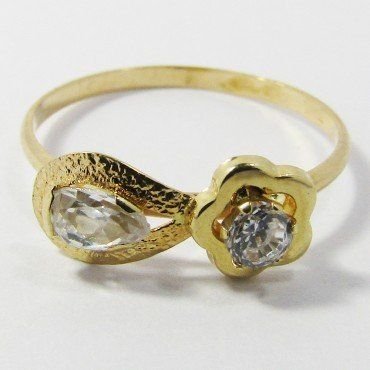 SORTIJA NIÑA ORO AMARILLO PIEDRA