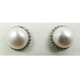 PENDIENTES ORO BLANCO PERLA