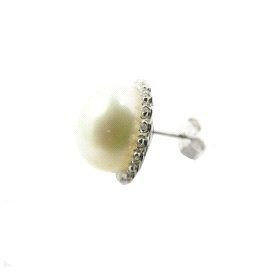 PENDIENTES ORO BLANCO PERLA