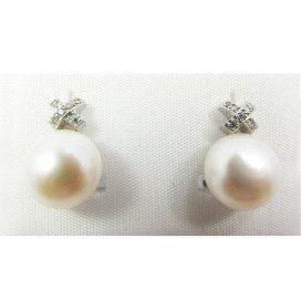 PENDIENTES ORO BLANCO PERLA