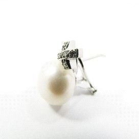 PENDIENTES ORO BLANCO PERLA