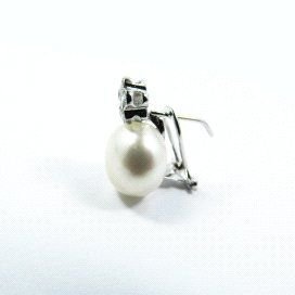 PENDIENTES ORO BLANCO PERLA