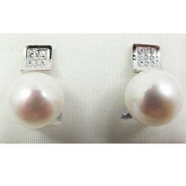 PENDIENTES ORO BLANCO PERLA