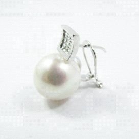 PENDIENTES ORO BLANCO PERLA