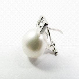 PENDIENTES ORO BLANCO PERLA