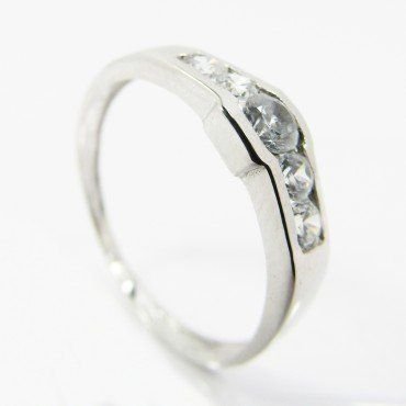 SORTIJA ORO BLANCO PIEDRA