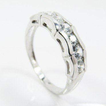 SORTIJA ORO BLANCO PIEDRA