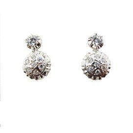 PENDIENTES ORO BLANCO PIEDRA