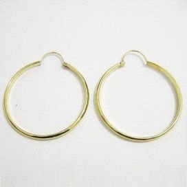 PENDIENTES ARO ORO AMARILLO MEDIA CAÑA