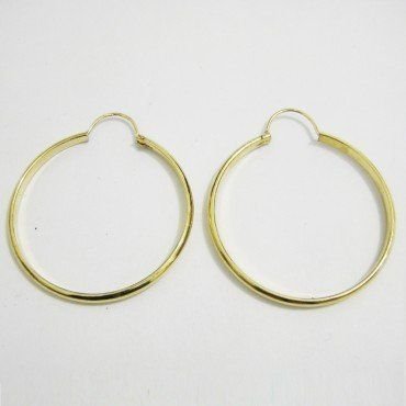 PENDIENTES ARO ORO AMARILLO MEDIA CAÑA