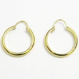 PENDIENTES ARO ORO AMARILLO MEDIA CAÑA