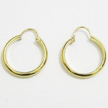 PENDIENTES ARO ORO AMARILLO MEDIA CAÑA