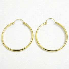 PENDIENTES ARO ORO AMARILLO MEDIA CAÑA
