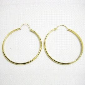 PENDIENTES ARO ORO AMARILLO MEDIA CAÑA