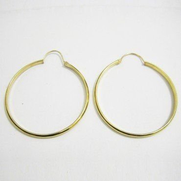 PENDIENTES ARO ORO AMARILLO MEDIA CAÑA