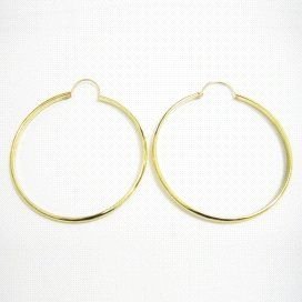 PENDIENTES ARO ORO AMARILLO MEDIA CAÑA
