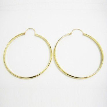 PENDIENTES ARO ORO AMARILLO MEDIA CAÑA