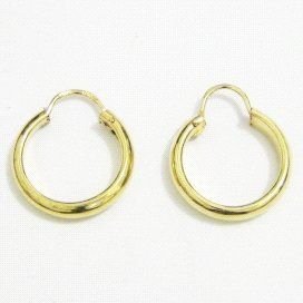 PENDIENTES ARO ORO AMARILLO MEDIA CAÑA