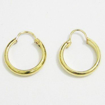 PENDIENTES ARO ORO AMARILLO MEDIA CAÑA