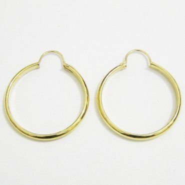 PENDIENTES ARO ORO AMARILLO MEDIA CAÑA