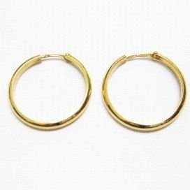 PENDIENTES ARO ORO AMARILLO MEDIA CAÑA