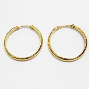 PENDIENTES ARO ORO AMARILLO MEDIA CAÑA