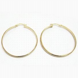 PENDIENTES ARO ORO AMARILLO MEDIA CAÑA