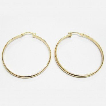 PENDIENTES ARO ORO AMARILLO MEDIA CAÑA