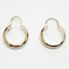 PENDIENTES ARO ORO AMARILLO MEDIA CAÑA