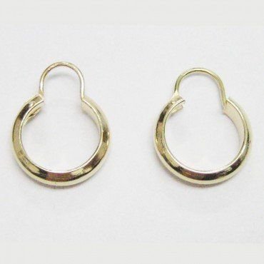 PENDIENTES ARO ORO AMARILLO MEDIA CAÑA