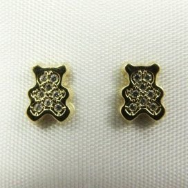 PENDIENTES NIÑA ORO AMARILLO PIEDRA