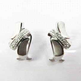 PENDIENTES ORO BLANCO PIEDRA
