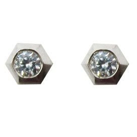 PENDIENTES ORO BLANCO PIEDRA