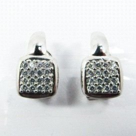 PENDIENTES ORO BLANCO PIEDRA