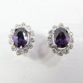 PENDIENTES ORO BLANCO PIEDRA