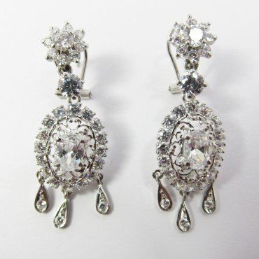 PENDIENTES ORO BLANCO PIEDRA