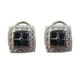 PENDIENTES ORO BLANCO PIEDRA
