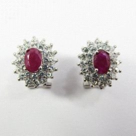 PENDIENTES ORO BLANCO PIEDRA