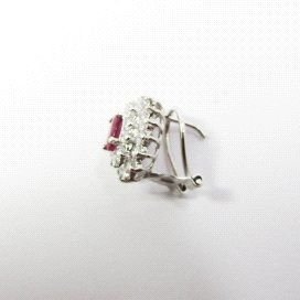 PENDIENTES ORO BLANCO PIEDRA