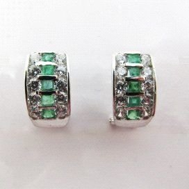 PENDIENTES ORO BLANCO PIEDRA