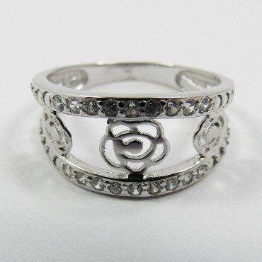SORTIJA ORO BLANCO PIEDRA