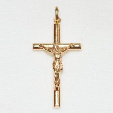 CRUZ ORO AMARILLO CON CRISTO