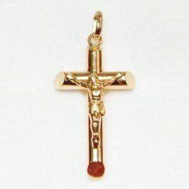 CRUZ ORO AMARILLO CON CRISTO